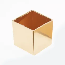 Cube/Truffle Box Folding Base; Shiny Gold